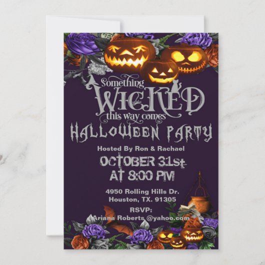 Invitation Quelque Chose De Mal De Cette Façon Arrive Hallowe (Devant)