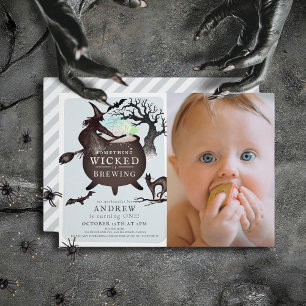 Invitation Quelque chose de méchant brasser Halloween 1er ann