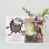 Invitation Quelque chose de méchant brasser Halloween rose An (Debout devant)