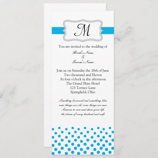 Invitation Quelque chose de moderne bleu (Devant / Derrière)