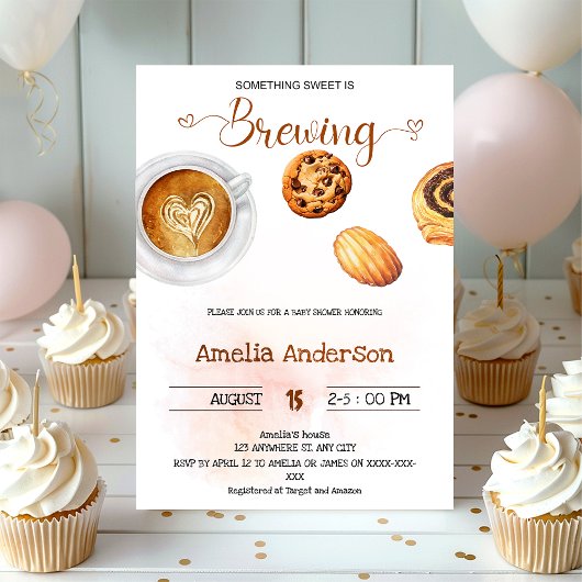 Invitation Quelque chose de sucré brasse Baby shower d'aquare