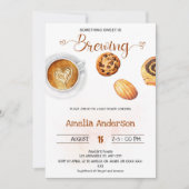 Invitation Quelque chose de sucré brasse Baby shower d'aquare (Devant)