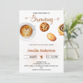 Invitation Quelque chose de sucré brasse Baby shower d'aquare (Debout devant)