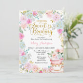 Invitation Quelque chose de sucré brasse le Baby shower Tea P (Debout devant)