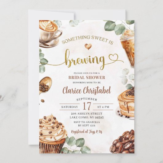 Invitation Quelque Chose De Sucré Est De Brûler Fête des mari (Devant)