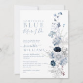 Invitation Quelque chose Fête des mariées florale d'aquarelle (Devant)