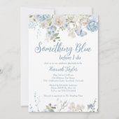 Invitation Quelque Chose Floral Bleu Avant De Faire Fête des  (Devant)