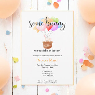Invitation Quelques Baby shower de lapin d'aquarelle Bunny