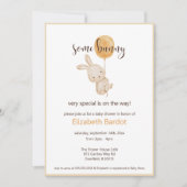 Invitation Quelques Baby shower de lapin d'aquarelle Bunny (Devant)