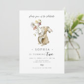 Invitation Quelques Bunny Girl Anniversaire moderne minimalis (Debout devant)