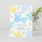 Invitation Quelques Bunny Printemps 1er Anniversaire Boy Bunn (Debout devant)