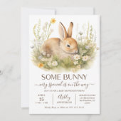 Invitation Quelques Fleurs sauvages de lapin mignon Baby show (Devant)