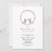 Invitation Quelques lapins sont sur le chemin, Baby shower ju (Devant)