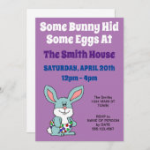 Invitation Quelques oeufs de lapin cachés Chasse aux oeufs de (Devant / Derrière)