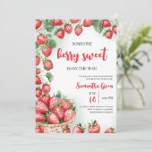 Invitation Quelqu'un Berry Sweet Baby shower (Debout devant)