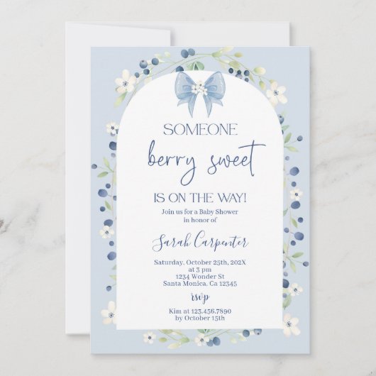 Invitation Quelqu'un Berry Sweet Baby shower (Devant)