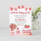 Invitation Quelqu'un Berry Sweet Baby shower (Debout devant)