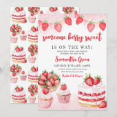 Invitation Quelqu'un Berry Sweet Baby shower (Devant / Derrière)