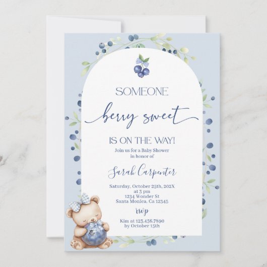 Invitation Quelqu'un Berry Sweet Baby shower (Devant)
