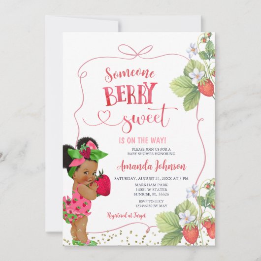 Invitation Quelqu'un Berry Sweet Baby shower main tiré (Devant)