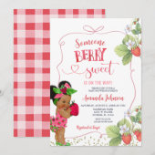 Invitation Quelqu'un Berry Sweet Baby shower main tiré (Devant / Derrière)