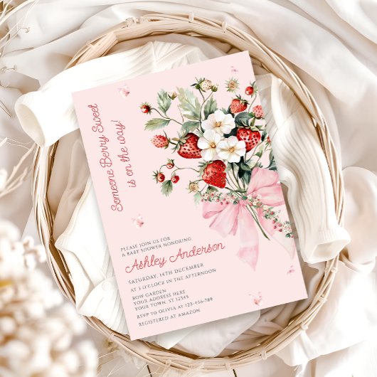 Invitation Quelqu'un Berry Sweet moderne Baby shower de cabot