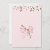 Invitation Quelqu'un Berry Sweet Rose Bow Girl Baby shower (Dos)