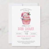 Invitation Quelqu'Un De Sucré Est En Chemin Baby shower Cupca (Devant)