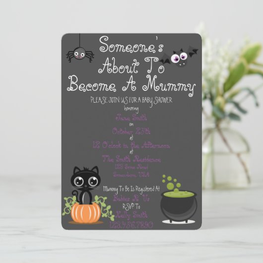 Invitation Quelqu'un va être une maman (Debout devant)