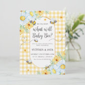 Invitation Qu'est-ce que Baby Bee Jaune En vichy la révélatio (Debout devant)
