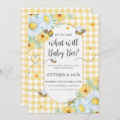 Invitation Qu'est-ce que Baby Bee Jaune En vichy la révélatio (Devant / Derrière)
