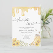 Invitation Qu'est-ce que Baby Bee Sunflower Révélation de gen (Debout devant)