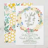 Invitation Qu'est-ce que ce sera le bébé Floral Genre Révéler (Devant / Derrière)