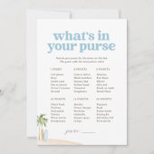 Invitation Qu'est-ce que dans votre sac Jeu de douche de plag (Devant)