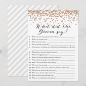 Invitation Qu'est-ce que Groom a dit Fête de l'mariée Rose 5x (Devant / Derrière)