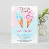 Invitation Qu'est-ce que la crème glacée scoop révèle le genr (Debout devant)