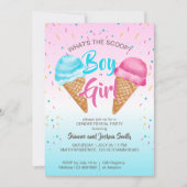 Invitation Qu'est-ce que la crème glacée scoop révèle le genr (Devant)