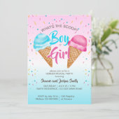 Invitation Qu'est-ce que la crème glacée scoop révèle le genr (Debout devant)