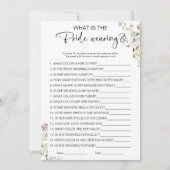 Invitation Qu'est-ce que la mariée portant le jeu de Fête des (Devant)