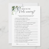 Invitation Qu'est-ce que la mariée portant le jeu de Fête des (Devant)