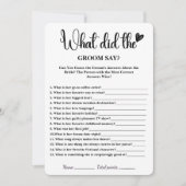 Invitation Qu'Est-Ce Que La Salle A Dit Fête des mariées Jeu (Devant)