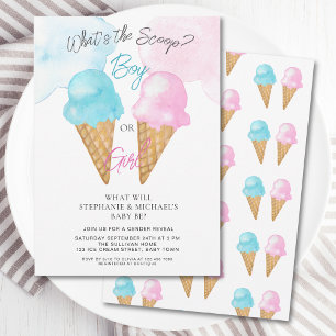Invitation Qu'est-ce que la Scoop Boy or Girl Gender Reveal P