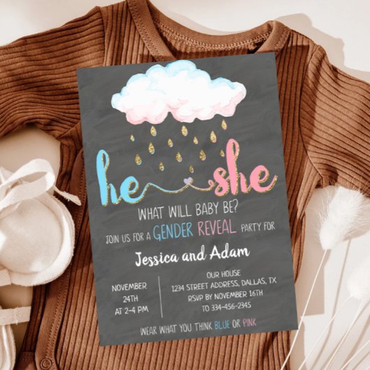 Invitation Qu'est-ce que le bébé sera Genre Reveal Party Invi