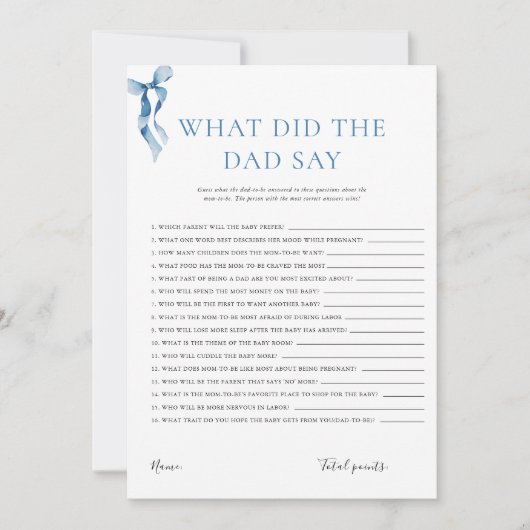 Invitation Qu'est-ce que le père a dit Baby shower de la boue (Devant)