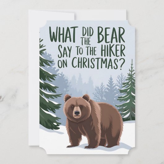 Invitation Qu'Est-Ce Que L'Ours A Dit À La Randonnée De Noël  (Devant)