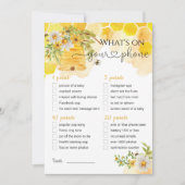 Invitation Qu'est-ce que sur votre téléphone Bee thème jeu de (Devant)