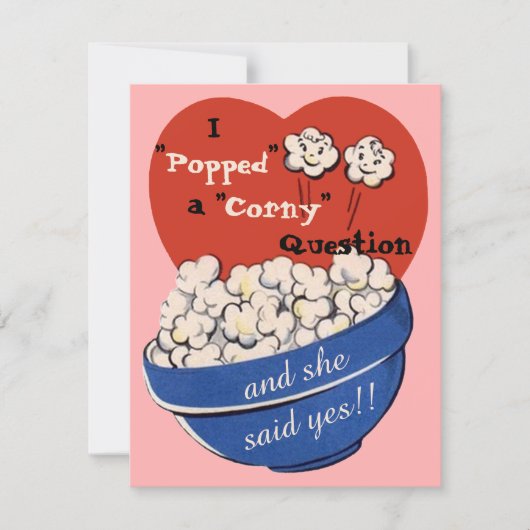 Invitation Question Ringarde Popcorn, Jolie Rappel de Date de (Devant)