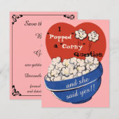 Invitation Question Ringarde Popcorn, Jolie Rappel de Date de (Devant / Derrière)
