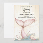Invitation Queue de baleine rose capricieuse (Devant / Derrière)