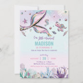 Invitation Queue de sirène de fond sous la mer Anniversaire (Devant)